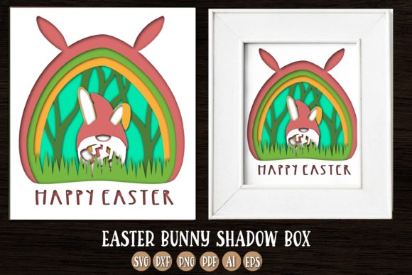 3D Easter Shadow Box Graphics for Crafts & Content
