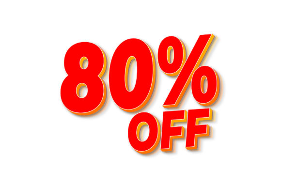 3D Text Design of 80 off Graphics for Branding