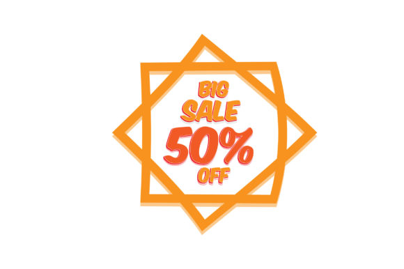3D Text Design of Big Sale 50 Off