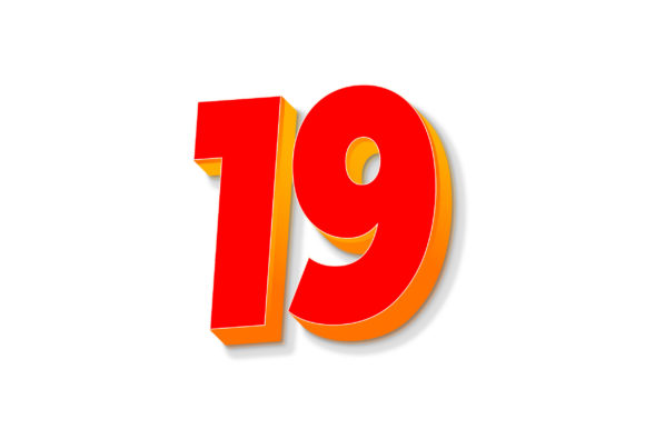 3D Text Design of Letter 19 Graphics Review