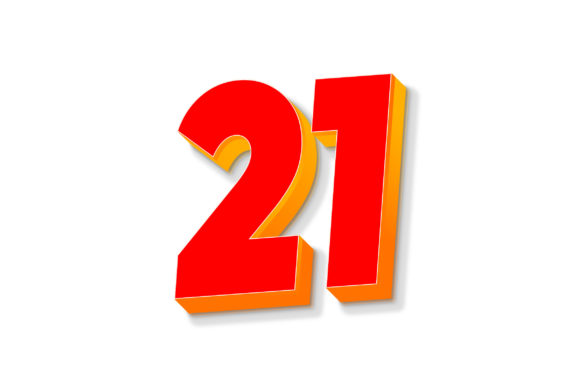 3D Text Design of Letter 21 Graphics Review