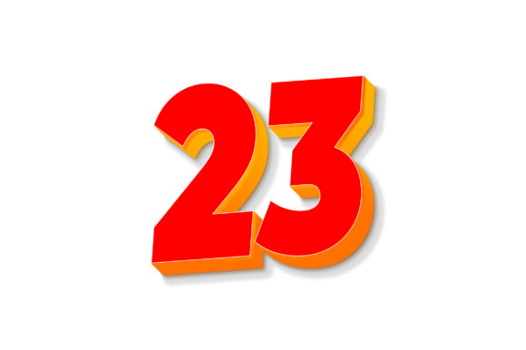 3D Text Design of Letter 23 Graphics for Handmade Projects