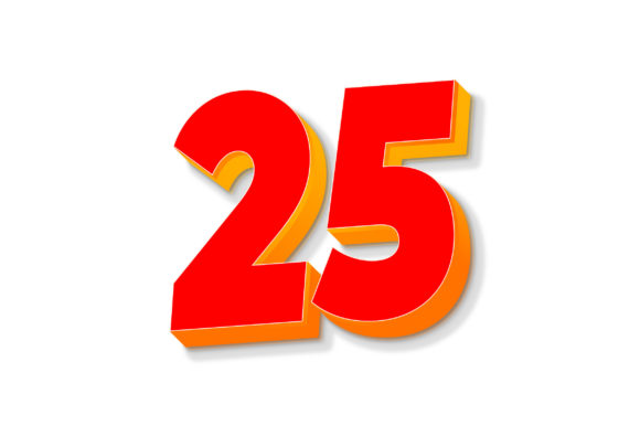3D Text Design of Letter 25: Graphics for Brand Templates