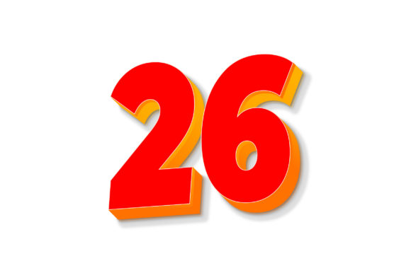 3D Text Design of Letter 26 Graphics and Graphic Templates Review