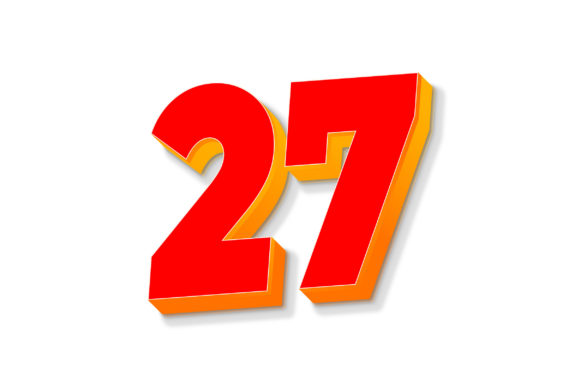 3D Text Design of Letter 27 Review
