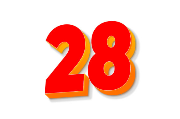 3D Text Design of Letter 28 Graphics for Handmade Projects