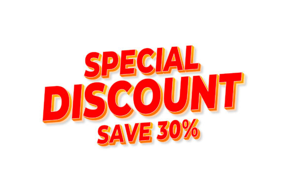 3D Text Design of Special Discount Save Graphics and Graphic Templates