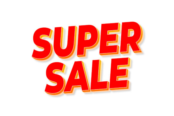 3D Text Design of Super Sale Graphics