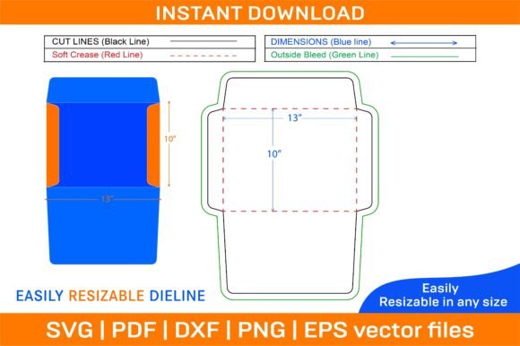 Booklet Envelope 10x13 Inch Die Cut Temp Graphics and Print Templates