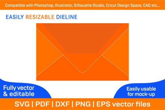 Custom Envelope Dieline Template and 3D Graphics