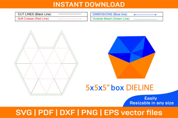 DIY Geoball Packaging Box Dieline Templa
