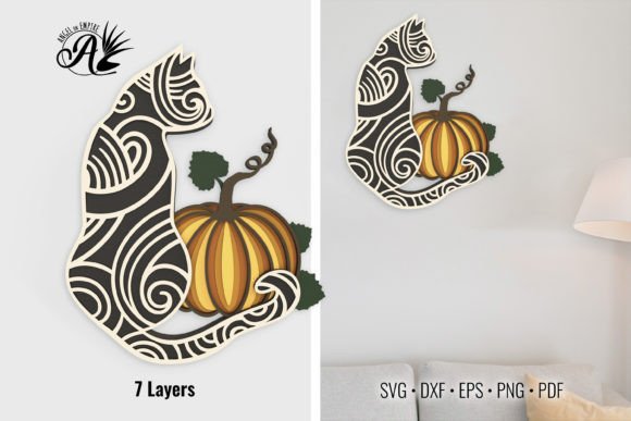 Halloween Mummy Cat and Pumpkin Laser Cutting