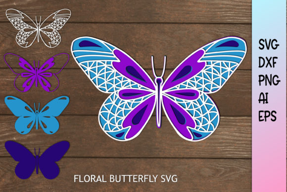 Mandala Butterfly Graphics for Crafts and Commercial Design
