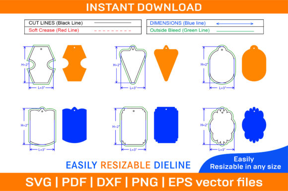 Perfect Tagline 2x3 Inch Dieline Templat Graphics