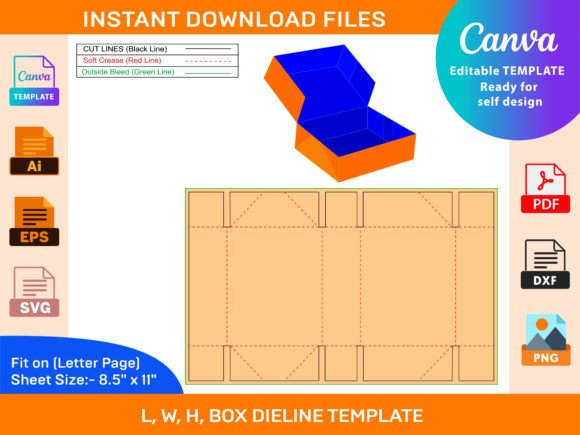 Self Erecting Box, Corrugated Folding Graphics and Print Templates