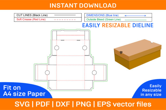Shoes Cardboard Box Without Glue Box Die: A Designer’s Review for Graphics and Print Templates
