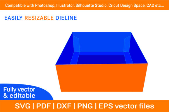 Trays Box, Standard Tray Box with Graphics and Print Templates