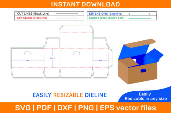 Vegetables Corrugated Box Dieline Templa Graphics and Print Templates